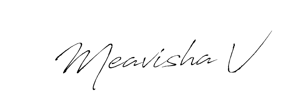 Design your own signature with our free online signature maker. With this signature software, you can create a handwritten (Antro_Vectra) signature for name Meavisha V. Meavisha V signature style 6 images and pictures png