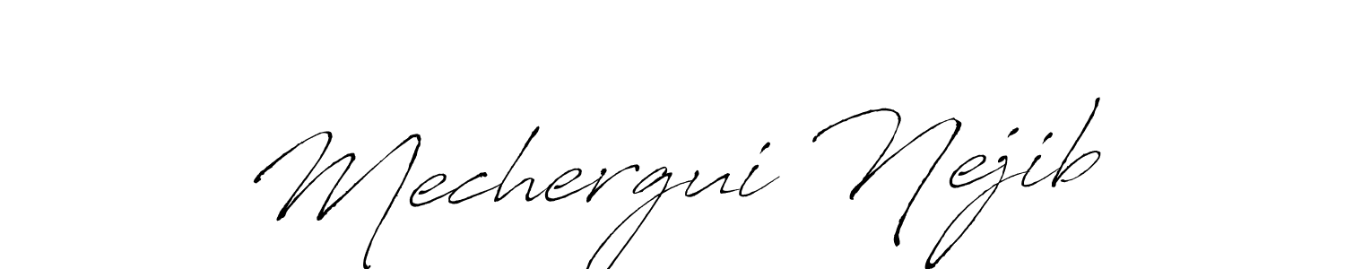 Antro_Vectra is a professional signature style that is perfect for those who want to add a touch of class to their signature. It is also a great choice for those who want to make their signature more unique. Get Mechergui Nejib name to fancy signature for free. Mechergui Nejib signature style 6 images and pictures png