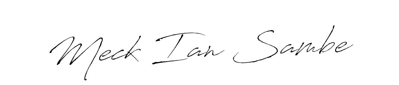 Create a beautiful signature design for name Meck Ian Sambe. With this signature (Antro_Vectra) fonts, you can make a handwritten signature for free. Meck Ian Sambe signature style 6 images and pictures png