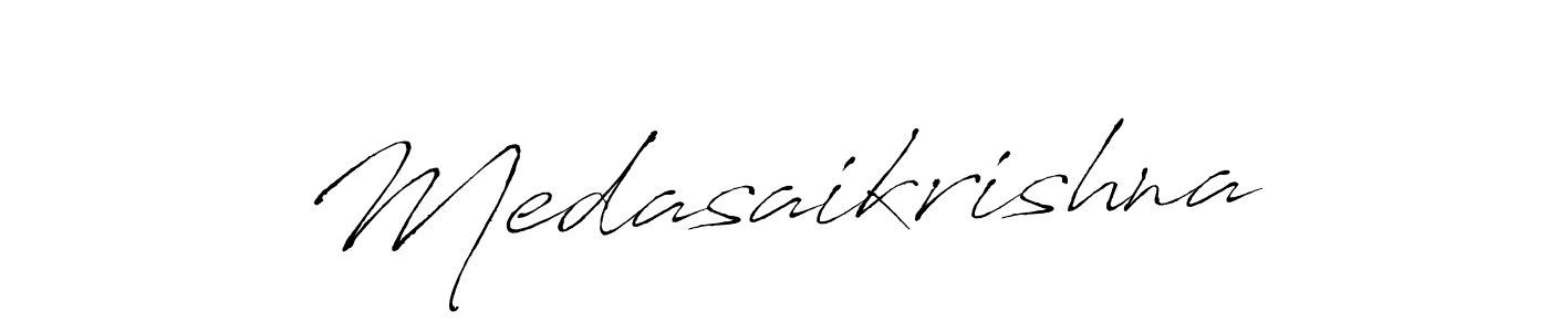 Also You can easily find your signature by using the search form. We will create Medasaikrishna name handwritten signature images for you free of cost using Antro_Vectra sign style. Medasaikrishna signature style 6 images and pictures png