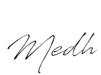The best way (Antro_Vectra) to make a short signature is to pick only two or three words in your name. The name Medh include a total of six letters. For converting this name. Medh signature style 6 images and pictures png