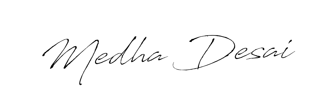 How to make Medha Desai signature? Antro_Vectra is a professional autograph style. Create handwritten signature for Medha Desai name. Medha Desai signature style 6 images and pictures png