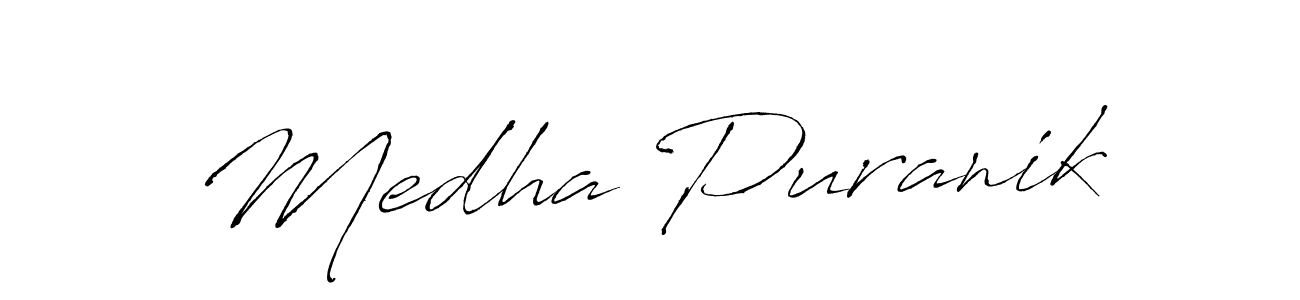 Create a beautiful signature design for name Medha Puranik. With this signature (Antro_Vectra) fonts, you can make a handwritten signature for free. Medha Puranik signature style 6 images and pictures png