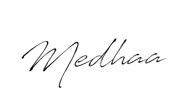 The best way (Antro_Vectra) to make a short signature is to pick only two or three words in your name. The name Medhaa include a total of six letters. For converting this name. Medhaa signature style 6 images and pictures png