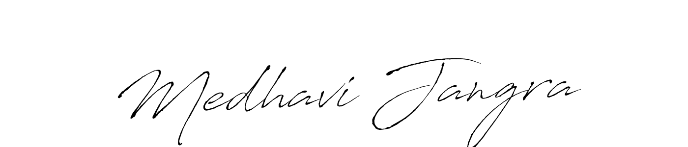 Design your own signature with our free online signature maker. With this signature software, you can create a handwritten (Antro_Vectra) signature for name Medhavi Jangra. Medhavi Jangra signature style 6 images and pictures png