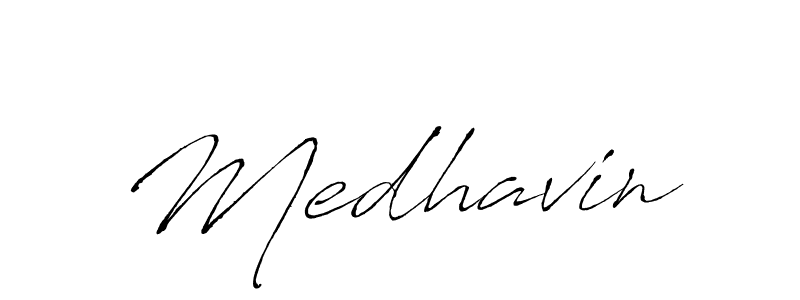 Use a signature maker to create a handwritten signature online. With this signature software, you can design (Antro_Vectra) your own signature for name Medhavin. Medhavin signature style 6 images and pictures png