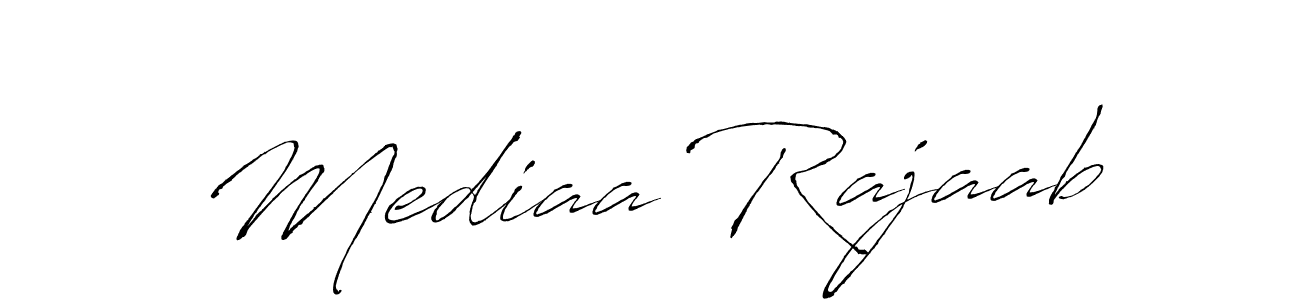 Make a beautiful signature design for name Mediaa Rajaab. With this signature (Antro_Vectra) style, you can create a handwritten signature for free. Mediaa Rajaab signature style 6 images and pictures png