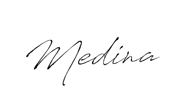 Use a signature maker to create a handwritten signature online. With this signature software, you can design (Antro_Vectra) your own signature for name Medina. Medina signature style 6 images and pictures png