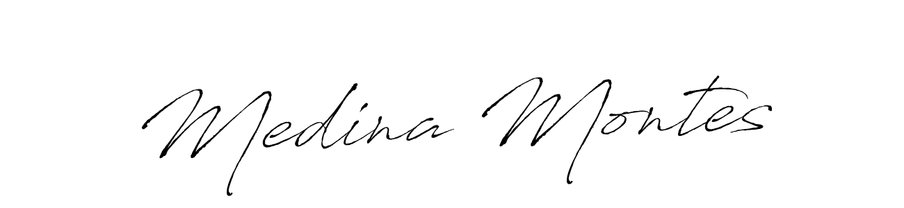 Medina Montes stylish signature style. Best Handwritten Sign (Antro_Vectra) for my name. Handwritten Signature Collection Ideas for my name Medina Montes. Medina Montes signature style 6 images and pictures png