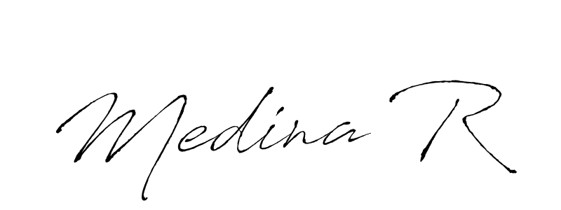 Medina R stylish signature style. Best Handwritten Sign (Antro_Vectra) for my name. Handwritten Signature Collection Ideas for my name Medina R. Medina R signature style 6 images and pictures png