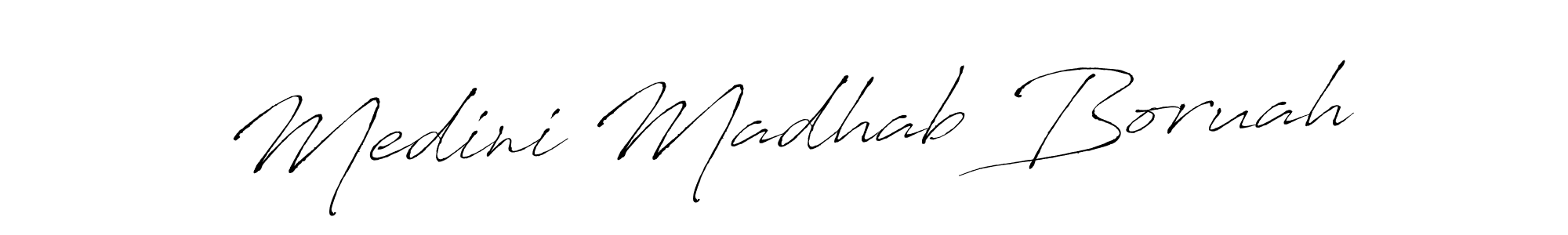 How to make Medini Madhab Boruah signature? Antro_Vectra is a professional autograph style. Create handwritten signature for Medini Madhab Boruah name. Medini Madhab Boruah signature style 6 images and pictures png