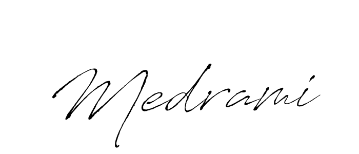How to make Medrami signature? Antro_Vectra is a professional autograph style. Create handwritten signature for Medrami name. Medrami signature style 6 images and pictures png
