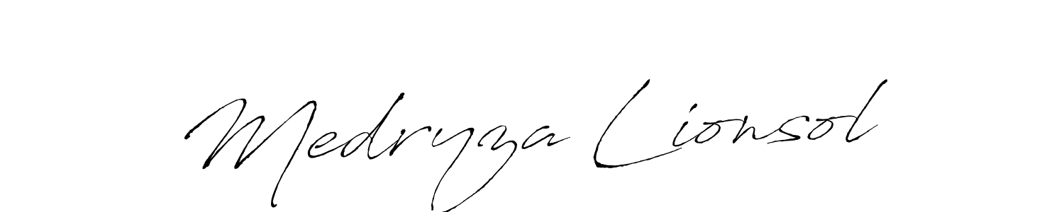 Medryza Lionsol stylish signature style. Best Handwritten Sign (Antro_Vectra) for my name. Handwritten Signature Collection Ideas for my name Medryza Lionsol. Medryza Lionsol signature style 6 images and pictures png