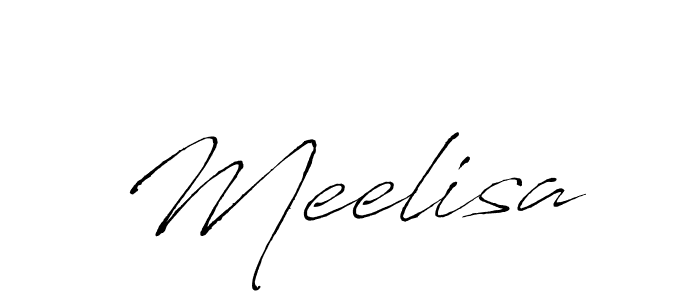 Make a beautiful signature design for name Meelisa. With this signature (Antro_Vectra) style, you can create a handwritten signature for free. Meelisa signature style 6 images and pictures png