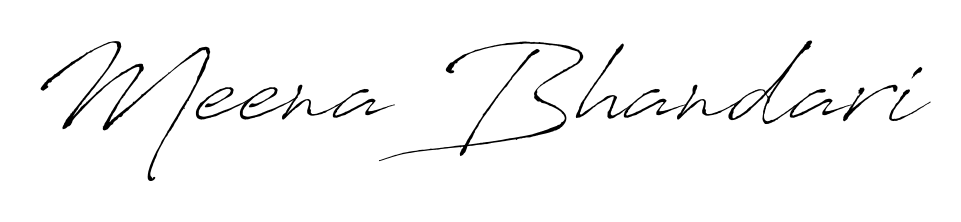 Transform the name Meena Bhandari into a signature masterpiece using Antro_Vectra font. Ideal for photographers, artists, and creators looking for watermarks. Meena Bhandari signature style 6 images and pictures png