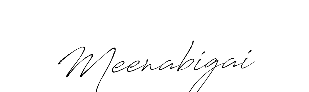 Use a signature maker to create a handwritten signature online. With this signature software, you can design (Antro_Vectra) your own signature for name Meenabigai. Meenabigai signature style 6 images and pictures png