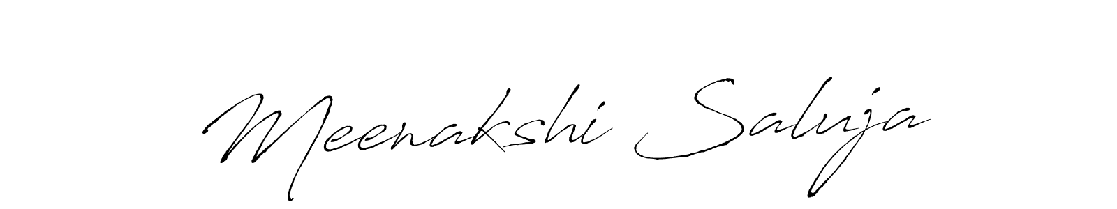 if you are searching for the best signature style for your name Meenakshi Saluja. so please give up your signature search. here we have designed multiple signature styles  using Antro_Vectra. Meenakshi Saluja signature style 6 images and pictures png