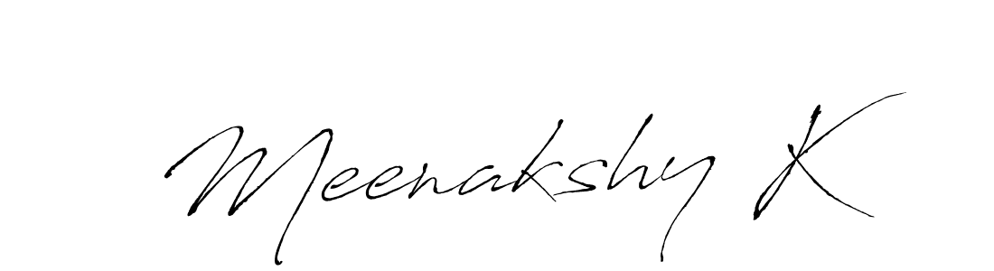 How to make Meenakshy K name signature. Use Antro_Vectra style for creating short signs online. This is the latest handwritten sign. Meenakshy K signature style 6 images and pictures png