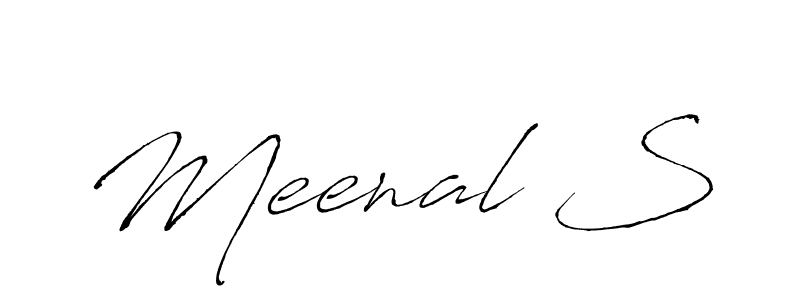 How to make Meenal S name signature. Use Antro_Vectra style for creating short signs online. This is the latest handwritten sign. Meenal S signature style 6 images and pictures png