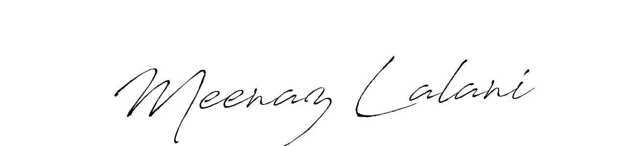 Use a signature maker to create a handwritten signature online. With this signature software, you can design (Antro_Vectra) your own signature for name Meenaz Lalani. Meenaz Lalani signature style 6 images and pictures png