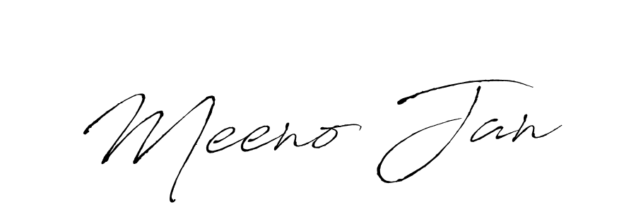 How to make Meeno Jan name signature. Use Antro_Vectra style for creating short signs online. This is the latest handwritten sign. Meeno Jan signature style 6 images and pictures png