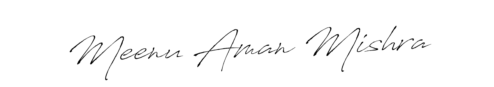 Antro_Vectra is a professional signature style that is perfect for those who want to add a touch of class to their signature. It is also a great choice for those who want to make their signature more unique. Get Meenu Aman Mishra name to fancy signature for free. Meenu Aman Mishra signature style 6 images and pictures png