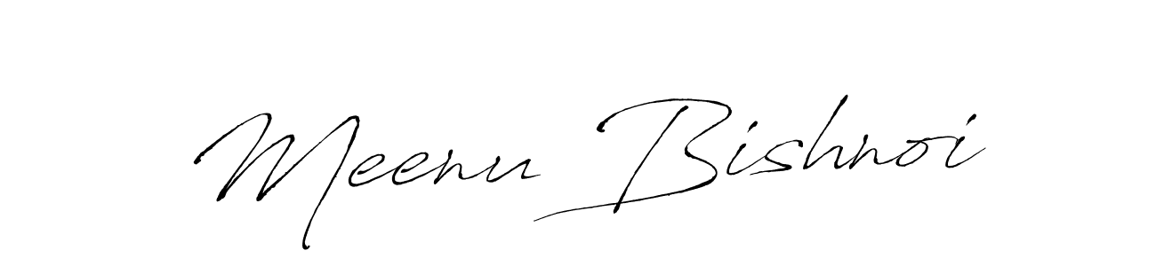 How to make Meenu Bishnoi name signature. Use Antro_Vectra style for creating short signs online. This is the latest handwritten sign. Meenu Bishnoi signature style 6 images and pictures png
