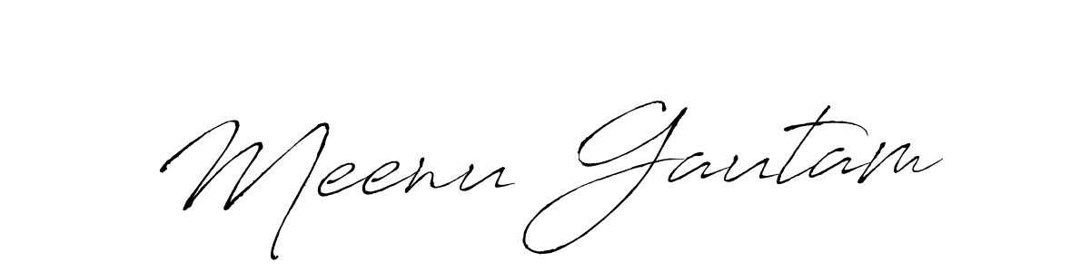 Use a signature maker to create a handwritten signature online. With this signature software, you can design (Antro_Vectra) your own signature for name Meenu Gautam. Meenu Gautam signature style 6 images and pictures png