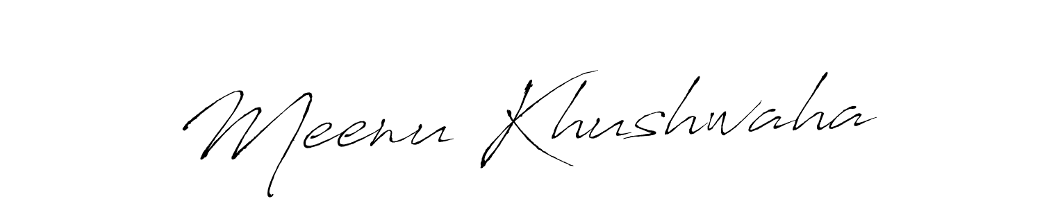 Design your own signature with our free online signature maker. With this signature software, you can create a handwritten (Antro_Vectra) signature for name Meenu Khushwaha. Meenu Khushwaha signature style 6 images and pictures png