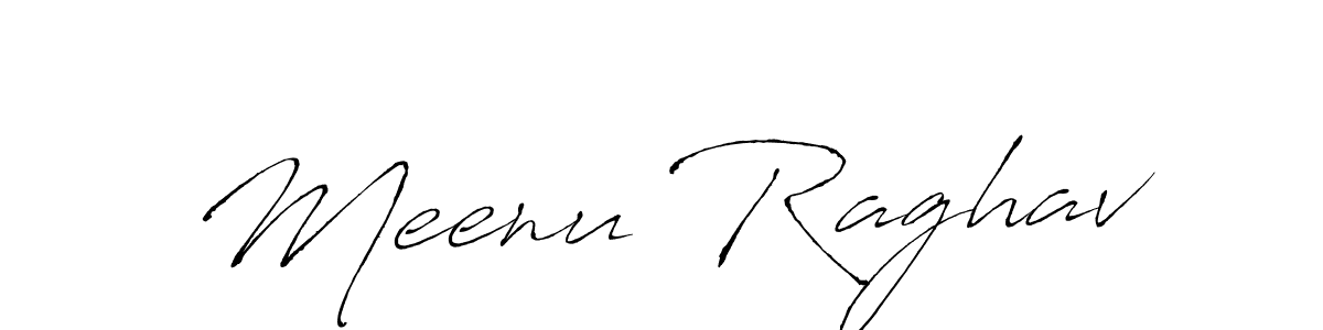 Make a beautiful signature design for name Meenu Raghav. With this signature (Antro_Vectra) style, you can create a handwritten signature for free. Meenu Raghav signature style 6 images and pictures png