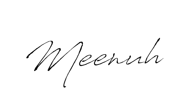 Make a beautiful signature design for name Meenuh. With this signature (Antro_Vectra) style, you can create a handwritten signature for free. Meenuh signature style 6 images and pictures png