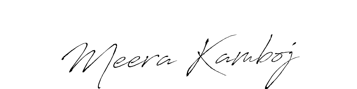 How to make Meera Kamboj name signature. Use Antro_Vectra style for creating short signs online. This is the latest handwritten sign. Meera Kamboj signature style 6 images and pictures png