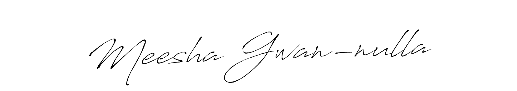 Make a beautiful signature design for name Meesha Gwan-nulla. With this signature (Antro_Vectra) style, you can create a handwritten signature for free. Meesha Gwan-nulla signature style 6 images and pictures png