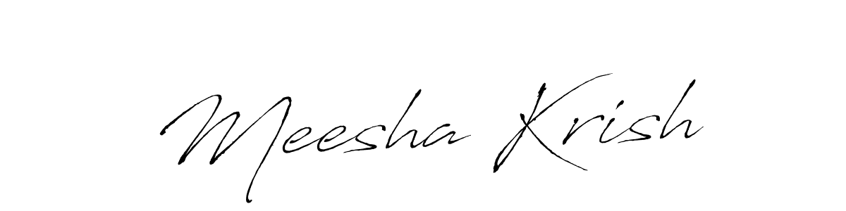 This is the best signature style for the Meesha Krish name. Also you like these signature font (Antro_Vectra). Mix name signature. Meesha Krish signature style 6 images and pictures png