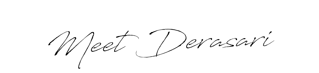 Make a beautiful signature design for name Meet Derasari. With this signature (Antro_Vectra) style, you can create a handwritten signature for free. Meet Derasari signature style 6 images and pictures png