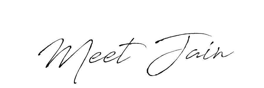 Meet Jain stylish signature style. Best Handwritten Sign (Antro_Vectra) for my name. Handwritten Signature Collection Ideas for my name Meet Jain. Meet Jain signature style 6 images and pictures png