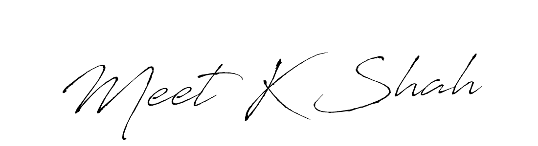 Meet K Shah stylish signature style. Best Handwritten Sign (Antro_Vectra) for my name. Handwritten Signature Collection Ideas for my name Meet K Shah. Meet K Shah signature style 6 images and pictures png