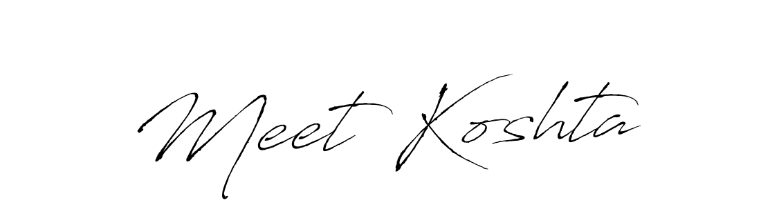 if you are searching for the best signature style for your name Meet Koshta. so please give up your signature search. here we have designed multiple signature styles  using Antro_Vectra. Meet Koshta signature style 6 images and pictures png