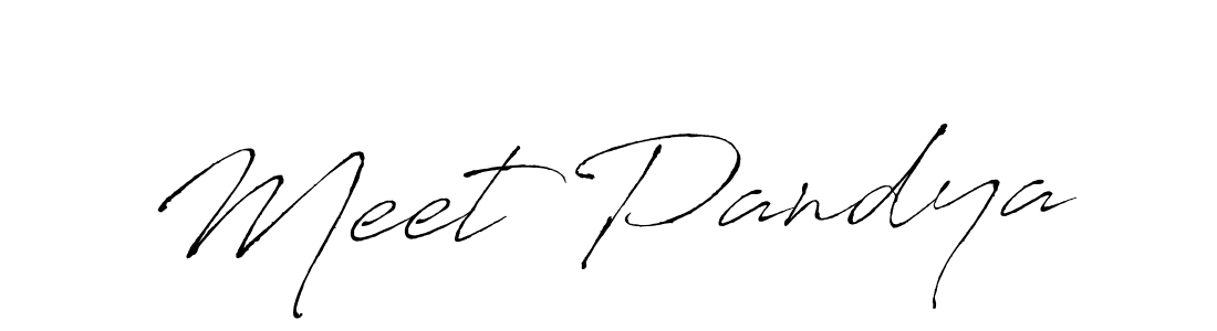 Make a beautiful signature design for name Meet Pandya. With this signature (Antro_Vectra) style, you can create a handwritten signature for free. Meet Pandya signature style 6 images and pictures png