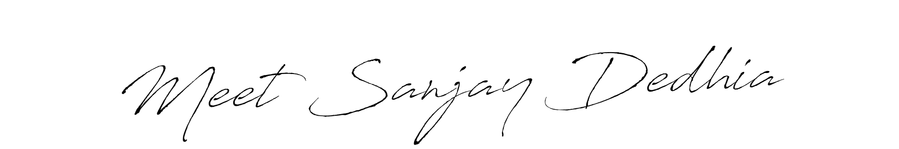 How to make Meet Sanjay Dedhia name signature. Use Antro_Vectra style for creating short signs online. This is the latest handwritten sign. Meet Sanjay Dedhia signature style 6 images and pictures png