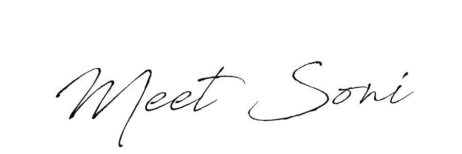 How to make Meet Soni name signature. Use Antro_Vectra style for creating short signs online. This is the latest handwritten sign. Meet Soni signature style 6 images and pictures png