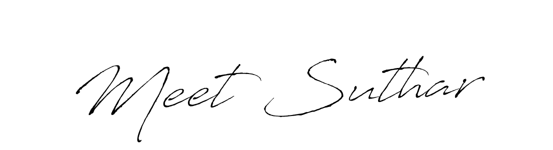 The best way (Antro_Vectra) to make a short signature is to pick only two or three words in your name. The name Meet Suthar include a total of six letters. For converting this name. Meet Suthar signature style 6 images and pictures png