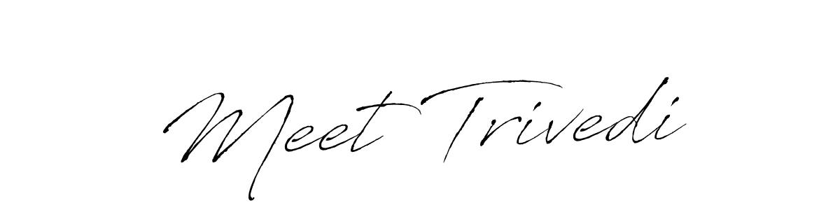 The best way (Antro_Vectra) to make a short signature is to pick only two or three words in your name. The name Meet Trivedi include a total of six letters. For converting this name. Meet Trivedi signature style 6 images and pictures png