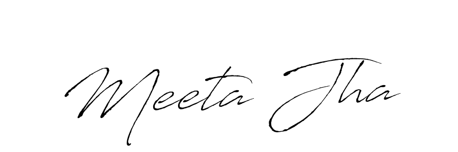Meeta Jha stylish signature style. Best Handwritten Sign (Antro_Vectra) for my name. Handwritten Signature Collection Ideas for my name Meeta Jha. Meeta Jha signature style 6 images and pictures png