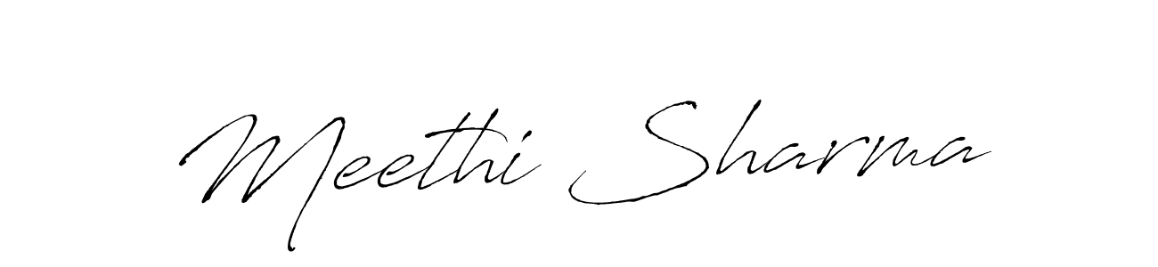 The best way (Antro_Vectra) to make a short signature is to pick only two or three words in your name. The name Meethi Sharma include a total of six letters. For converting this name. Meethi Sharma signature style 6 images and pictures png