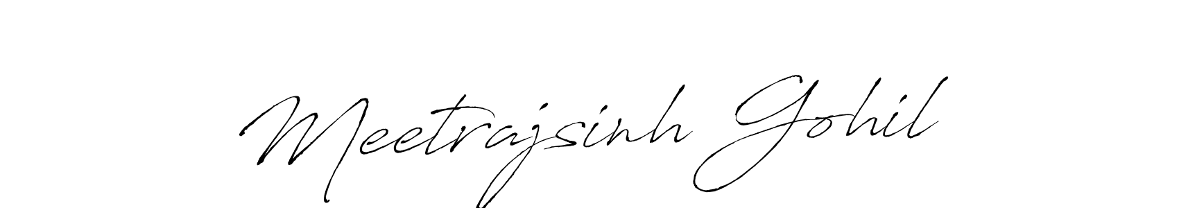 The best way (Antro_Vectra) to make a short signature is to pick only two or three words in your name. The name Meetrajsinh Gohil include a total of six letters. For converting this name. Meetrajsinh Gohil signature style 6 images and pictures png