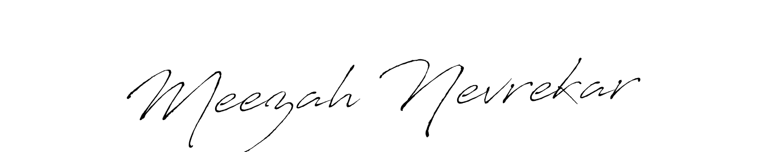 Design your own signature with our free online signature maker. With this signature software, you can create a handwritten (Antro_Vectra) signature for name Meezah Nevrekar. Meezah Nevrekar signature style 6 images and pictures png