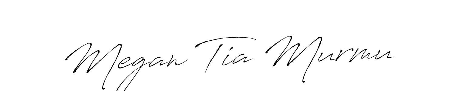 How to make Megan Tia Murmu name signature. Use Antro_Vectra style for creating short signs online. This is the latest handwritten sign. Megan Tia Murmu signature style 6 images and pictures png