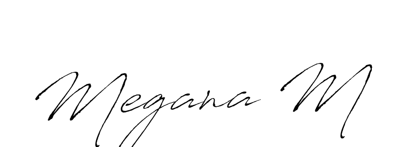 Also You can easily find your signature by using the search form. We will create Megana M name handwritten signature images for you free of cost using Antro_Vectra sign style. Megana M signature style 6 images and pictures png