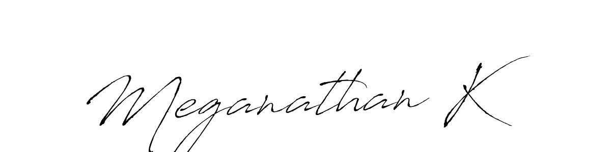 Use a signature maker to create a handwritten signature online. With this signature software, you can design (Antro_Vectra) your own signature for name Meganathan K. Meganathan K signature style 6 images and pictures png